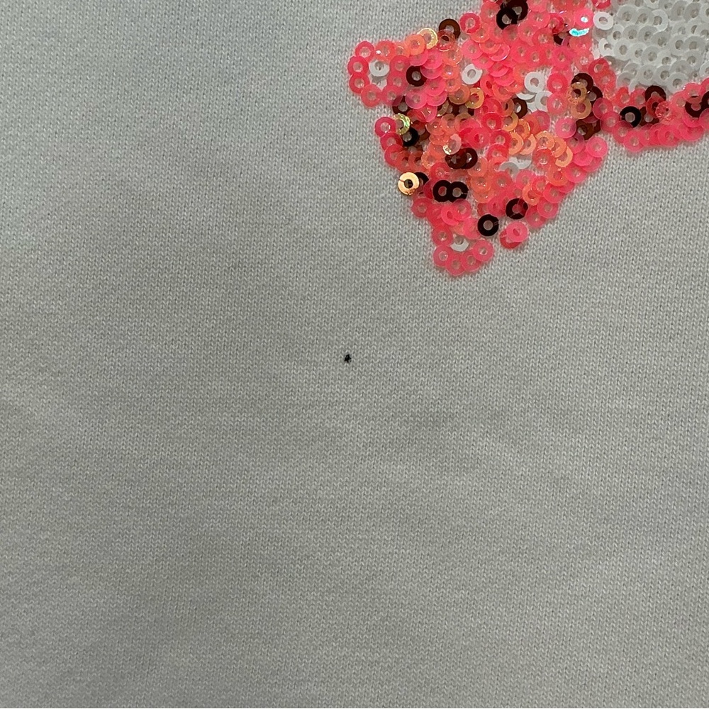 NWOT Peach Love White Long Sleeve Pink Sequin Cheetahs - Picture 6 of 7